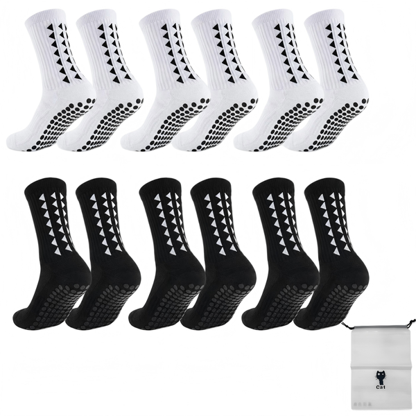 Gain The Edge Soccer Grip Socks - 6pc Set - Non Slip Soccer Socks