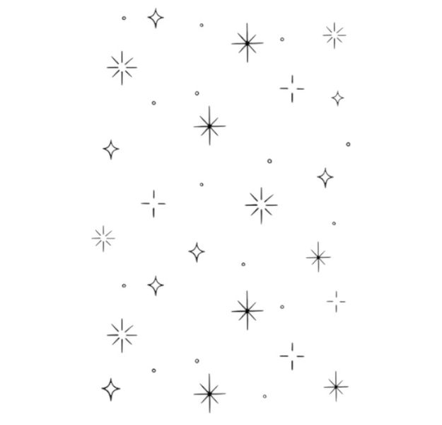 1 Piece - Celestial Starry Design Temporary Tattoo - Black