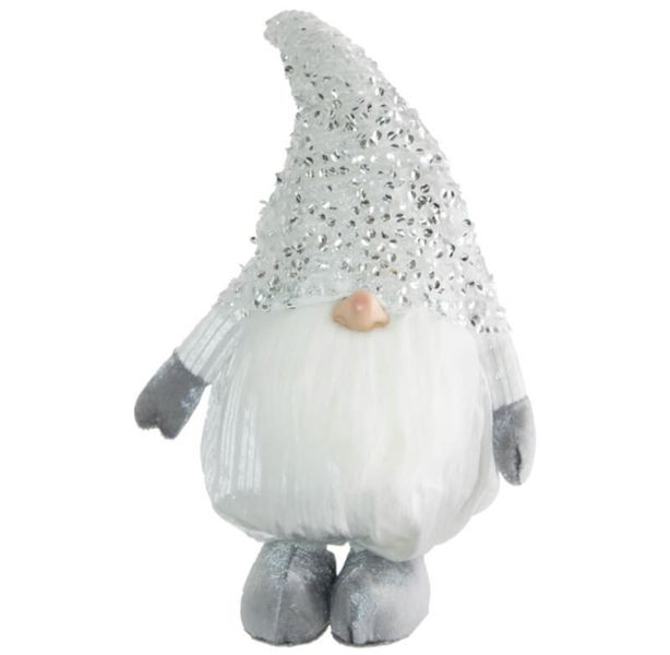 Christmas White Short Leg Elf Silver Hat 44cm