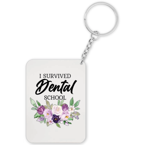 I Survived Dental School Dentist Graduation Gift Keyring