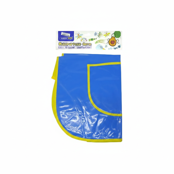 Marlin Kids Blue Plastic Aprons for Arts &amp; Crafts - Easy to Clean