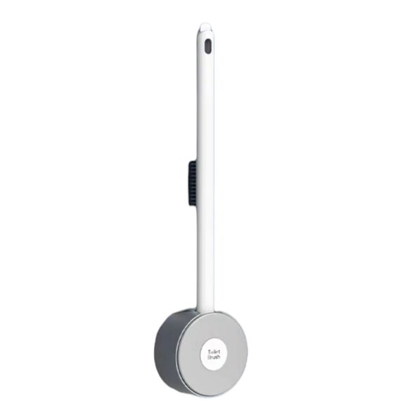 Lollipop Shape Wall-Mounted Silicone Toilet Brush with Cleaning Brush