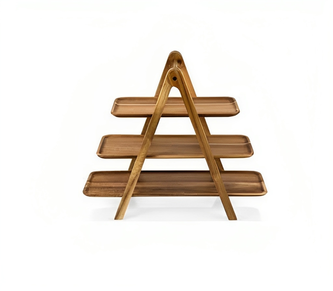 Multiple Tier Foldable Wooden Boards Serving Platters Tray