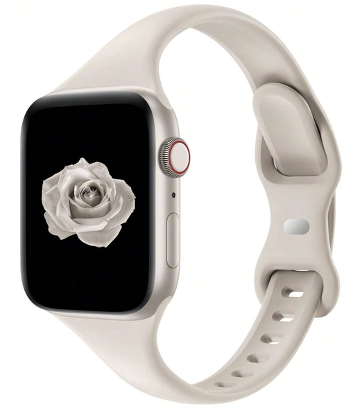 Watch Straps for Apple Watch Bands 42 44 45 46 49 mm Slim Silicone Beige