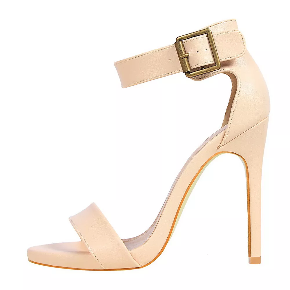 Women's Open Toe Heels, Ankle Strap Stiletto Sandals - Cream | Shop ...