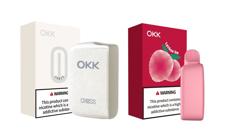 OKK Pure White Cross Vape Device with 30mg Lychee Ice Cartridge
