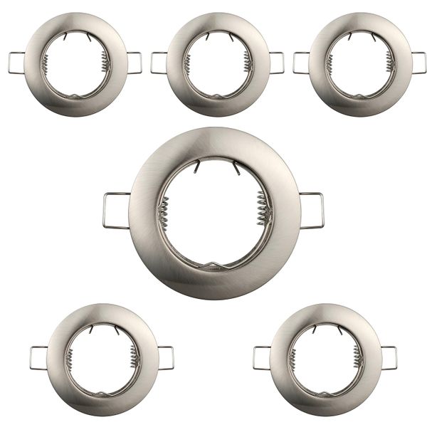 GU10/MR16 LED Down - Light Fitting Fixture Satin pack of 6 - EMS