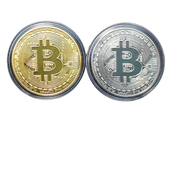 Gold &amp; Silver Bitcoin Metal Coin - Gift Collectible