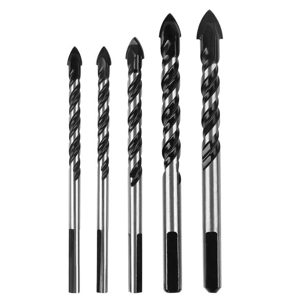 Tools DIY Multi-Material Concrete Carbide Tip Drill Bit Set of 5 - 19cm