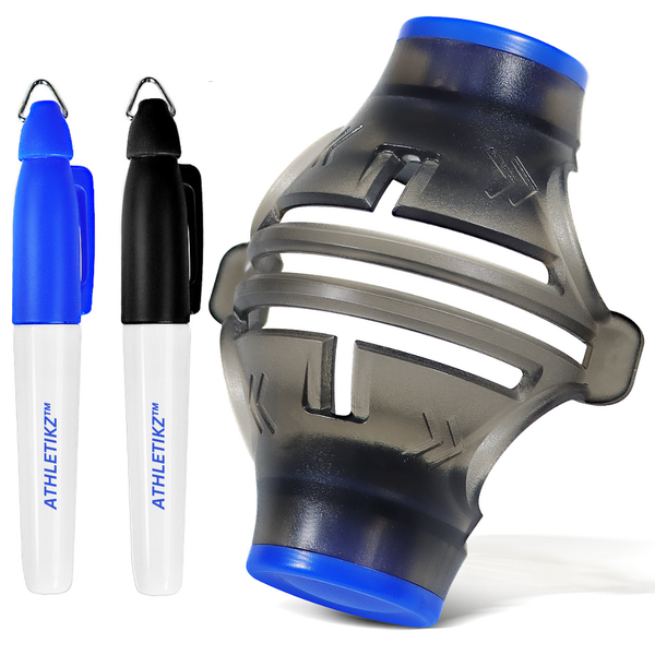 Athletikz Golf Ball Stencil &amp; Alignment Tool - Ball Identifier Kit - 2 Pens