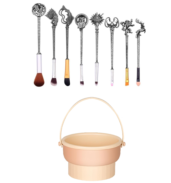 Game of Thrones Makeup Brush Set &amp; Silicone Cleaning &amp; Brush Holder