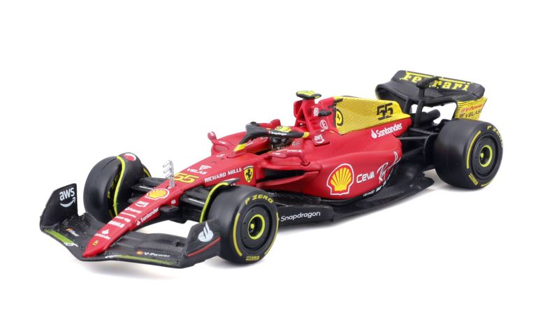 Bburago 1/43 Ferrari F1-75 '22 Monza Livery - #55 Carlos Sainz (13cm Long)