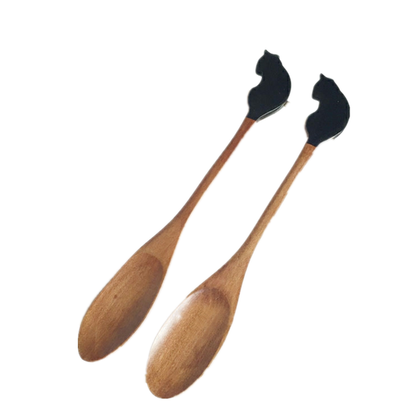 A pair of wooden coffee spoons