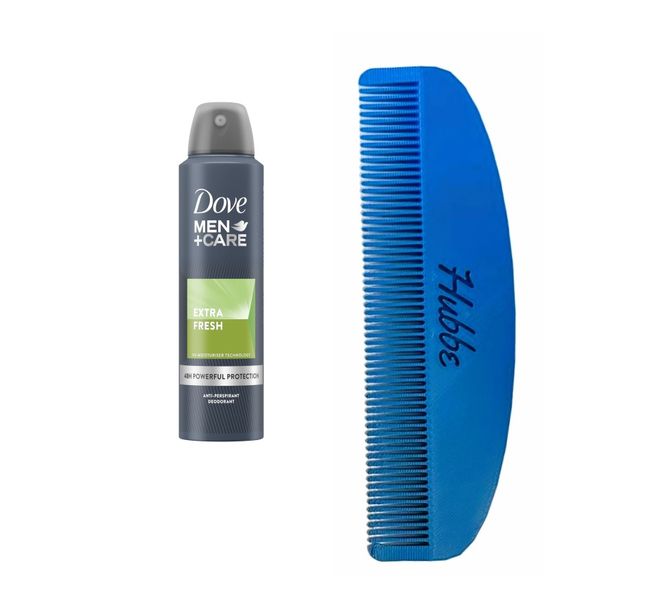 Dove Men+Care Extra Fresh Anti-Perspirant Deodorant 150ml x 3 +Hubbe Comb
