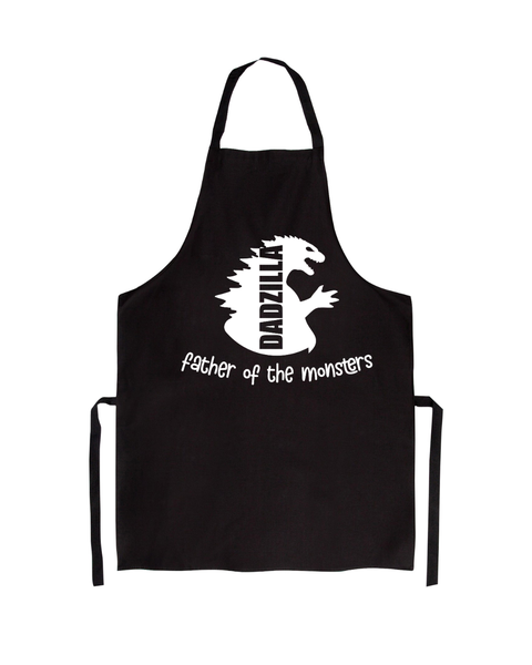 Katz Designs - Black Apron - Dad of Monsters