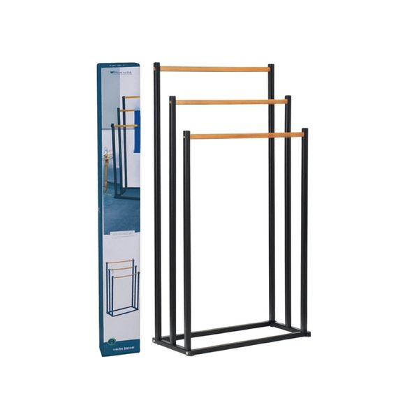 Freestanding Metal Towel Rack - 3 Bar Metal Frame Towel Drying Rack