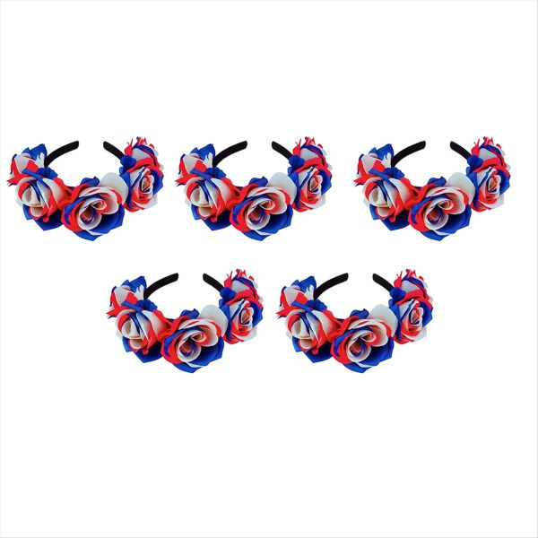 5 Pcs Blue White Red Sports Hair Band for Men Women