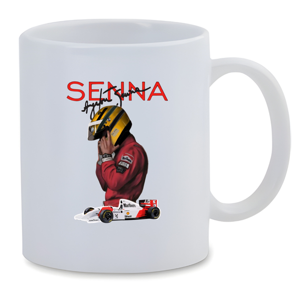 White Ceramic Mug 350ml - F1 Senna