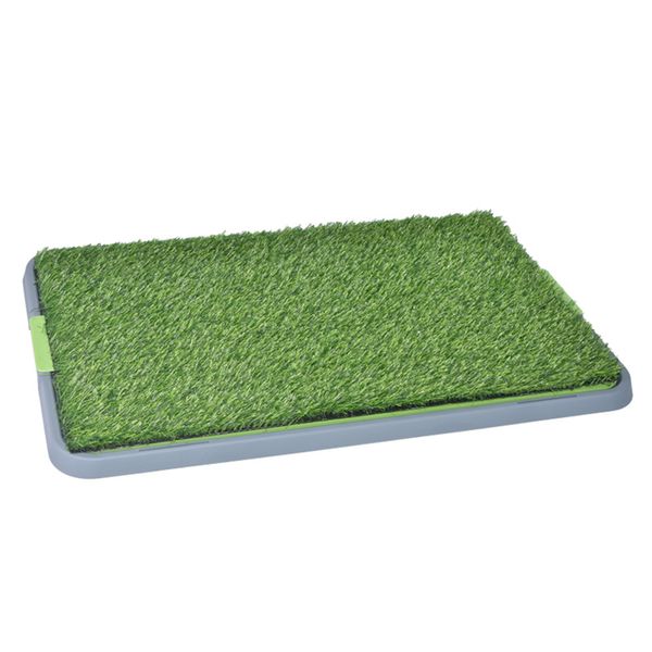 Dog Potty Grass Pad With Tray Indoor Dog Pee Litter Box Washable Potty Pad