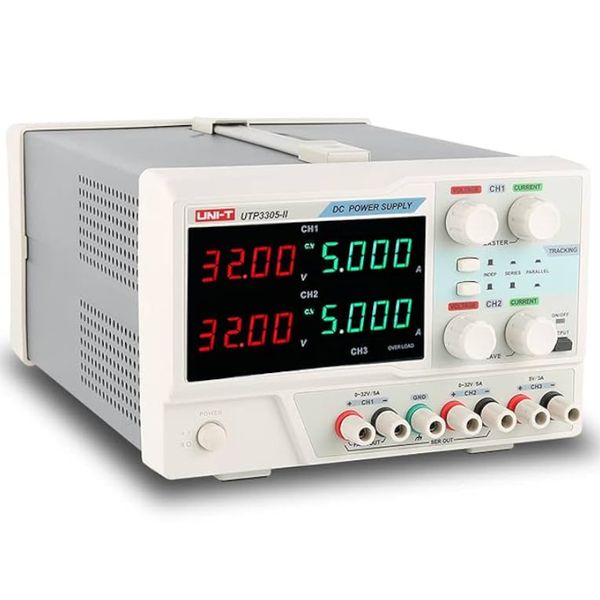 Lab Power Supply Linear, 30 Channels, 2x0-32V 0-5A and 5V at 3A