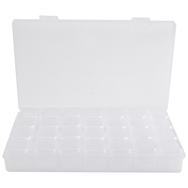 DIY Diamond Painting Tools Kit, Embroidery Box with 28 Slots for Art