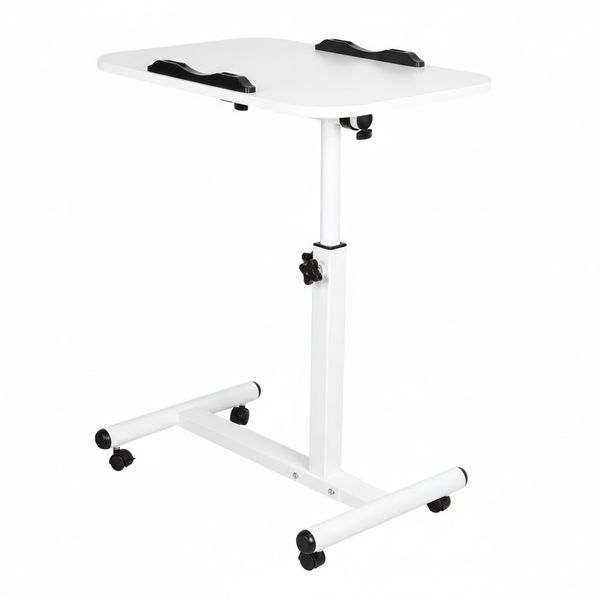 Laptop Table Adjustable Height &amp; Wheel Stand Sofa Side Table-Fu7001-W