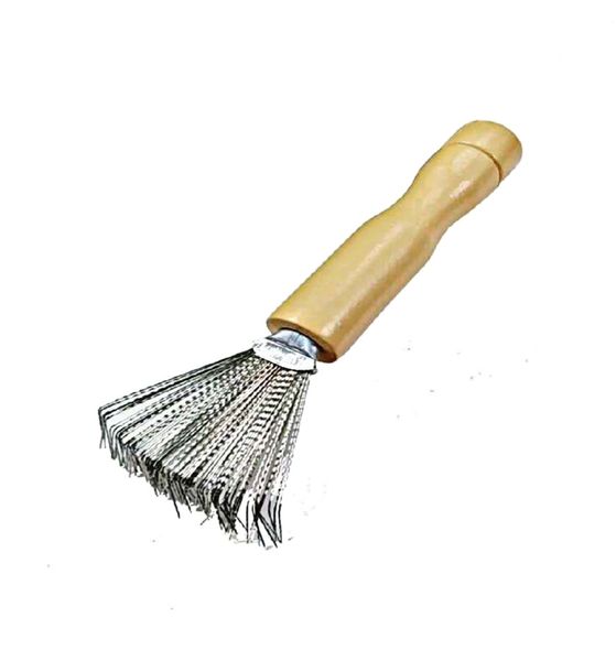 Hair Brush Cleaning Tool ,With A Steel Cleaning Rake And Wooden Handle(1 Piece)