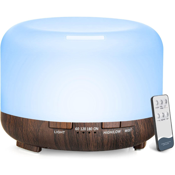 500ml Aromatherapy Humidifier Diffuser with Remote &amp; 7 RGB Lights &amp; Timer