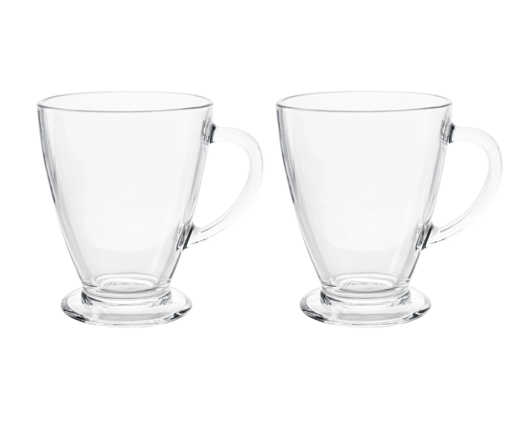 Borosilicate Glass Coffee Mugs 440ml - Set of 2