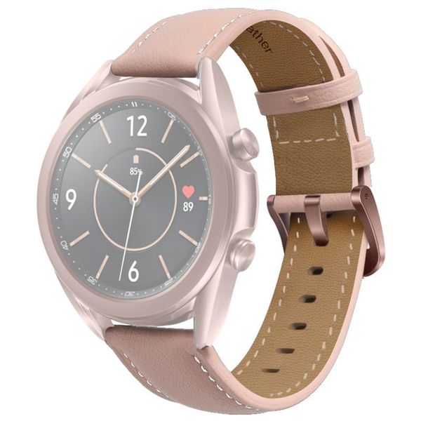 Premium Leather Watch Band Compatible with Samsung Galaxy Watch3 - Pink