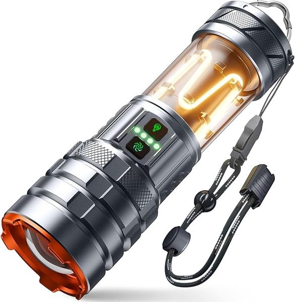 Torches LED Super Bright, 900000LM Rechargeable Torch With Camping Light