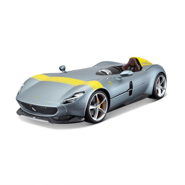 Bburago 1/18 Ferrari Monza SP1 - Silver/Yellow (26cm Long)