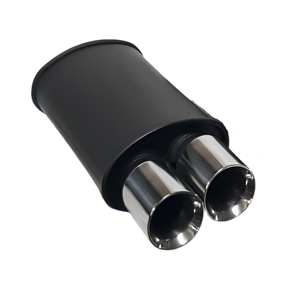 Sport Box Double Tailpipe Angled Cut - 63mm Inlet to 76mm Outlet