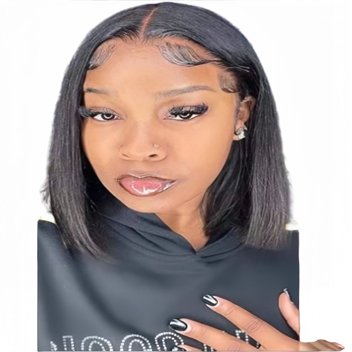 Marigold 12-inch Bob Full Frontal Straight Wig Human Hair Natural Colour