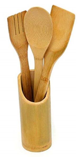Impressions 3 Piece Bamboo Kitchen Cooking Tools Utensils Set Spatulas Spoons