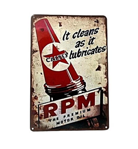 Caltex RPM Motor Oil Retro Style Metal Bar Sign For Bar Pub Wall Decor