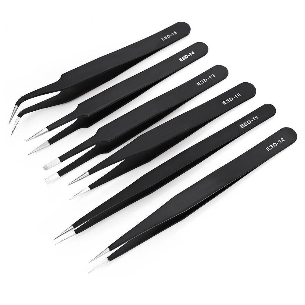 6 in 1 Stainless Steel Anti Static Tweezer Set Shop Today. Get it