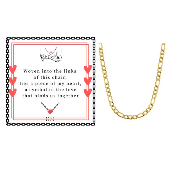 Figaro Gold-Plated Rope Chain Card Gift Set