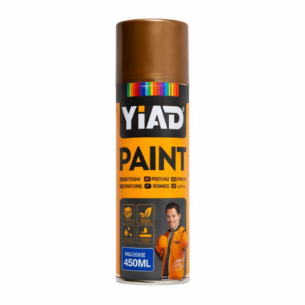 59851 YIAD Spray Paint 450ML Gold - High Coverage Multi-Surface Aerosol