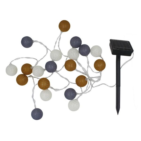 Inspire Solar LED 20 Colour Cotton Balls Garland IP44