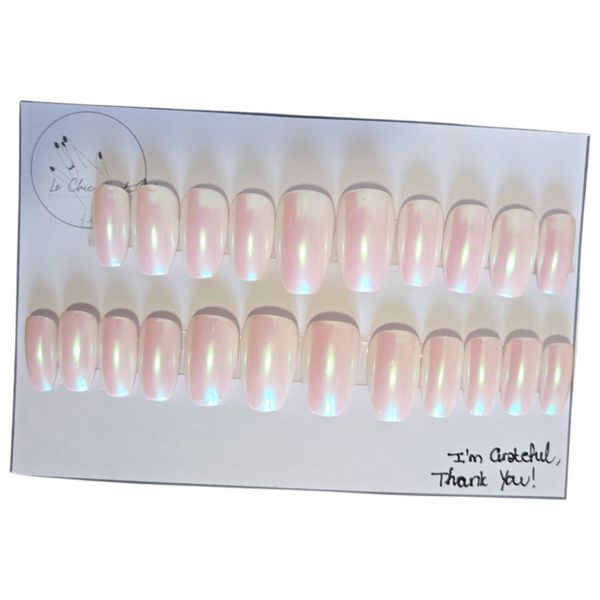 Press on nails - medium coffin set - Pink