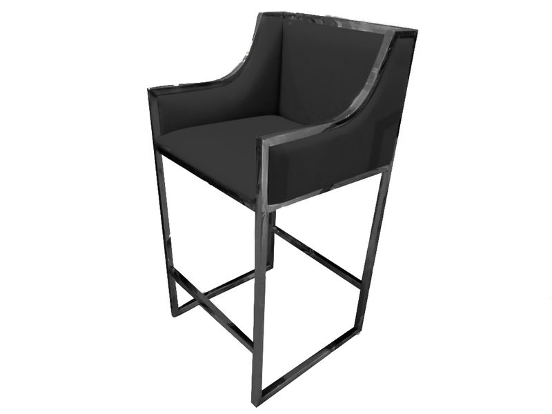 Julia Hightop Barstool Black Frame Velvet