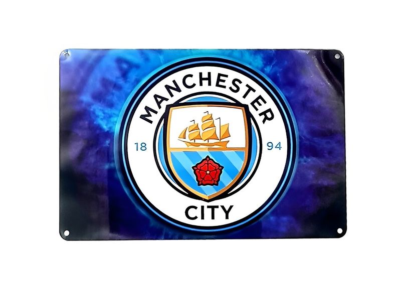 Manchester City Vintage Style Metal Bar Sign for Bar Pub Wall Decor
