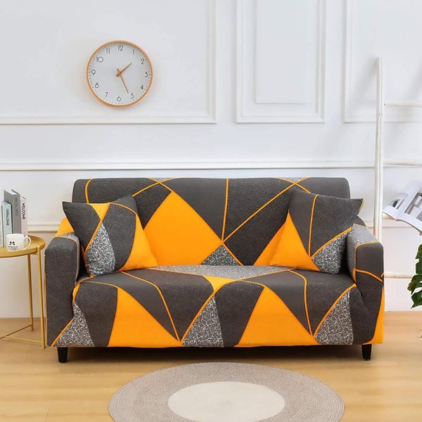 Sulfar 3 Seater Cotton Stretch Sofa Slipcover Fashion Geometric Style