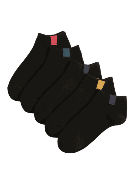 Men's Small/Medium Hidden Ankle Patched Socks (Pack of 5)