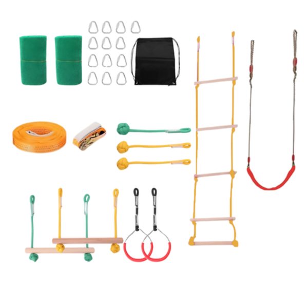 9-in-One 26 Pieces Ninja Warrior Obstacle Course Kits for Kids