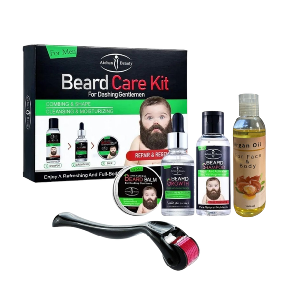 Aichun Beauty Beard Care Products And Derma Roller With Argan Oil