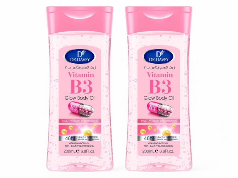 Pack of 2 - Dr Davey Vitamin B3 Brightening Glow Body Oil 200ml