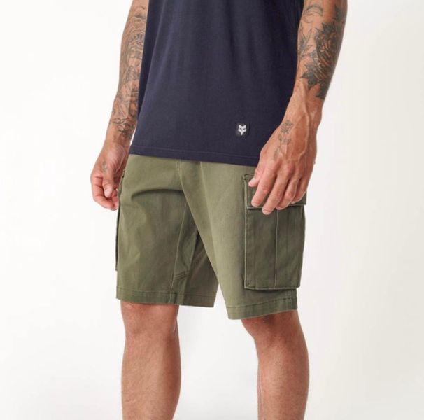 Fox Men Olive Green Cotton Regular Shorts