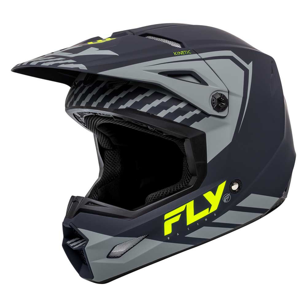 Fly Kids Kinetic Menace Grey/Hi-Vis Helmet